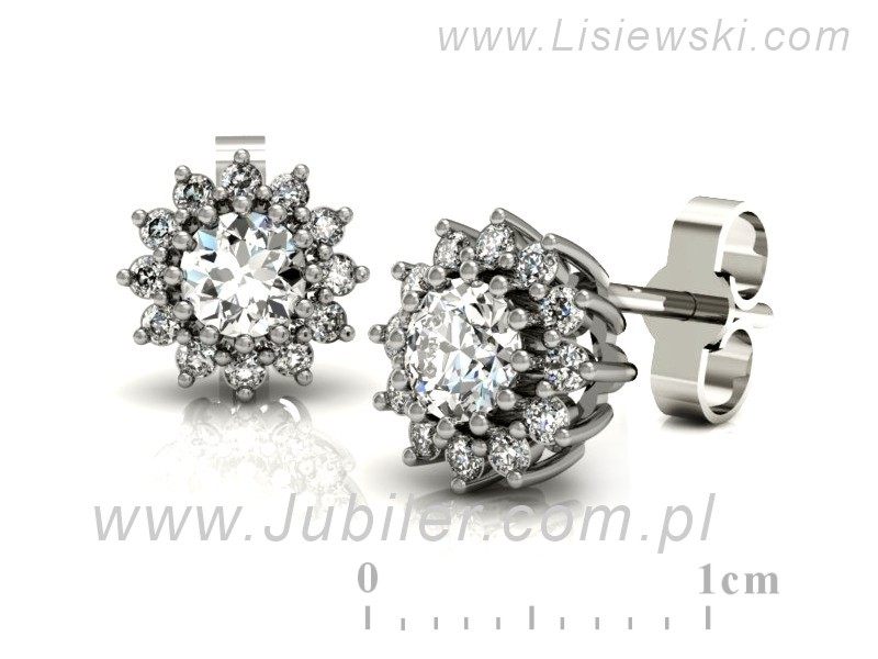 Złote kolczyki białe złoto - K16040b — zdjęcie 3