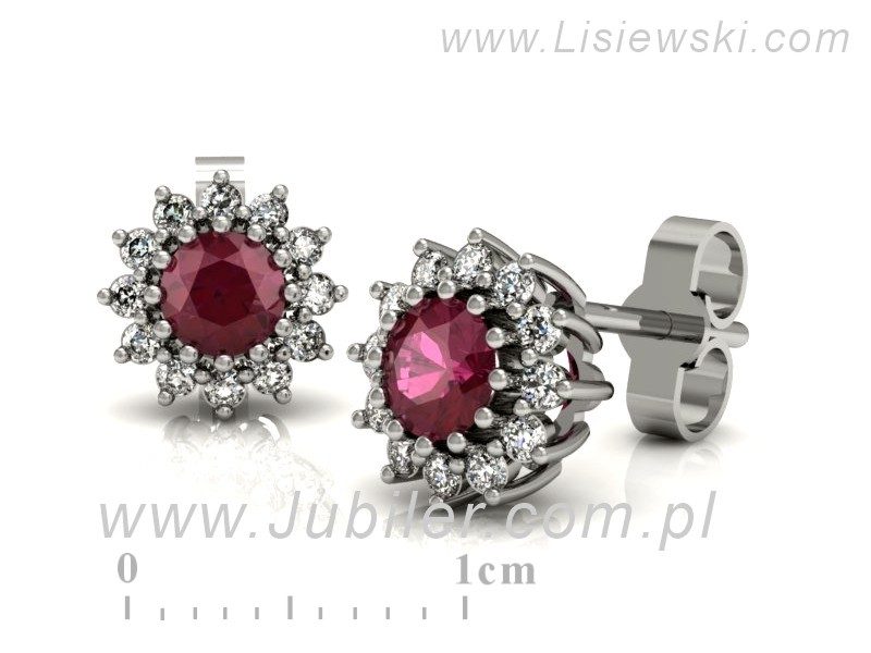Kolczyki z rubinami i brylantami - K16040br — zdjęcie 3