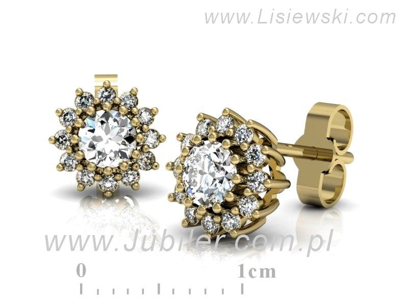 Złote kolczyki z brylantami - K16040z — zdjęcie 3