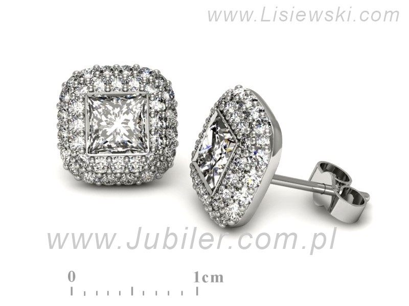 Złote kolczyki z diamentami - k16136b — zdjęcie 3