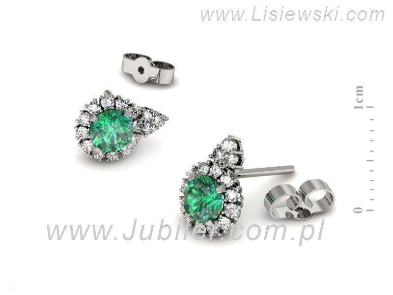 Kolczyki ze szmaragdami i brylantami - k16137bsm — zdjęcie 2