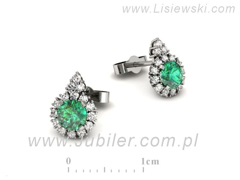 Kolczyki ze szmaragdami i brylantami - k16137bsm — zdjęcie 3
