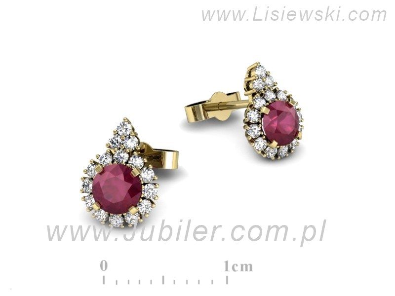Kolczyki z rubinami i brylantami - k16137zr — zdjęcie 3