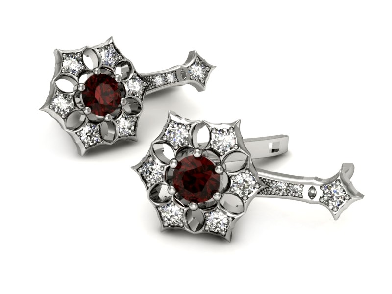 Kolczyki z granatami i brylantami - k16145bgr — zdjęcie 3