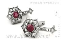 Kolczyki z rubinami z brylantami białe złoto próba 585 - k16145br- 3