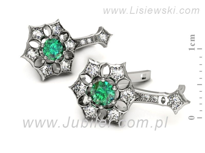 Kolczyki ze szmaragdami i brylantami - k16145bsm — zdjęcie 3