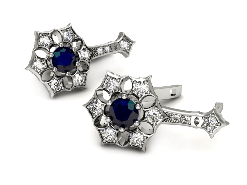 Kolczyki z szafirami i brylantami - k16145bsz — zdjęcie 3