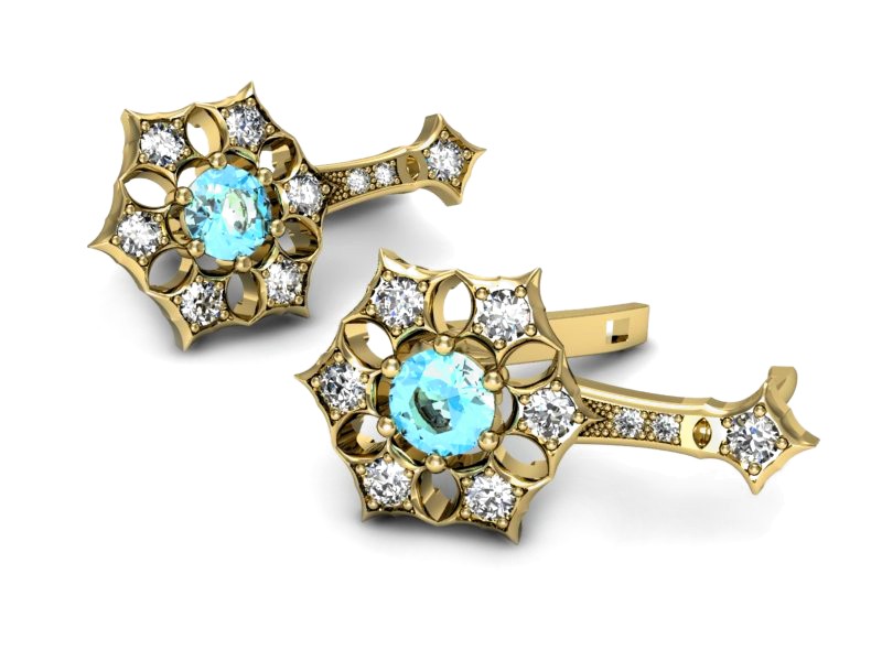 Kolczyki z topazami i brylantami - k16145za — zdjęcie 3