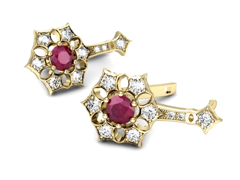 Kolczyki z rubinami i brylantami - k16145zr — zdjęcie 3