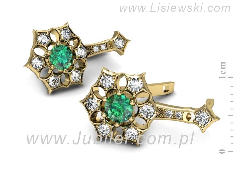 Kolczyki ze szmaragdami i brylantami - k16145zsm — zdjęcie 3