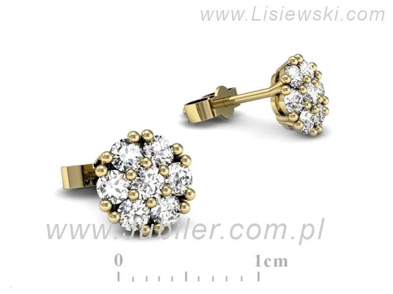 Złote kolczyki z brylantami żółte złoto - k16150z — zdjęcie 3