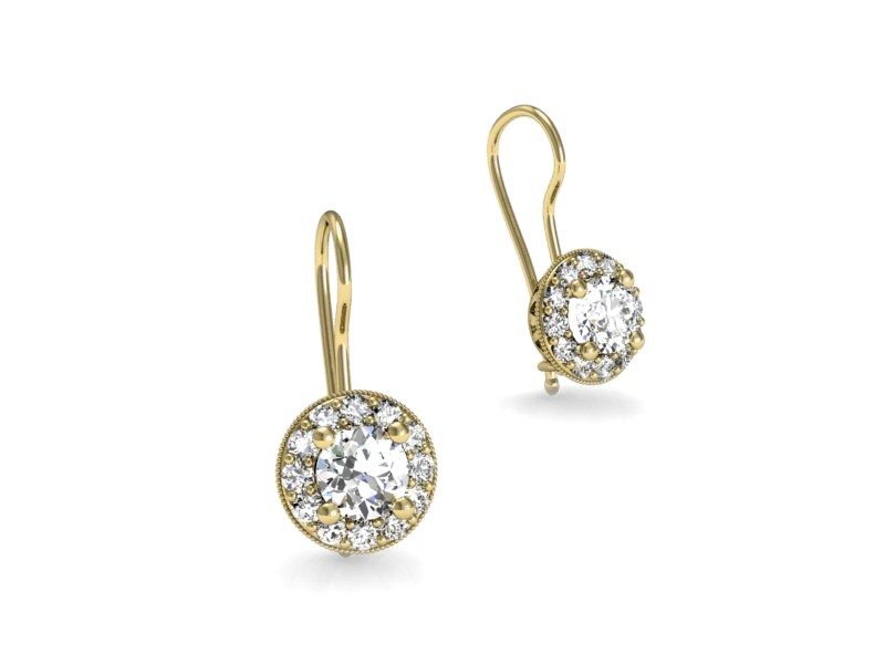 Złote kolczyki z brylantami żółte złoto - k16188z — zdjęcie 3