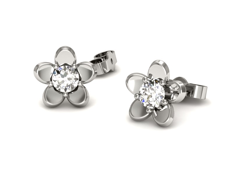 Złote kolczyki z brylantami białe złoto - k16218b — zdjęcie 3