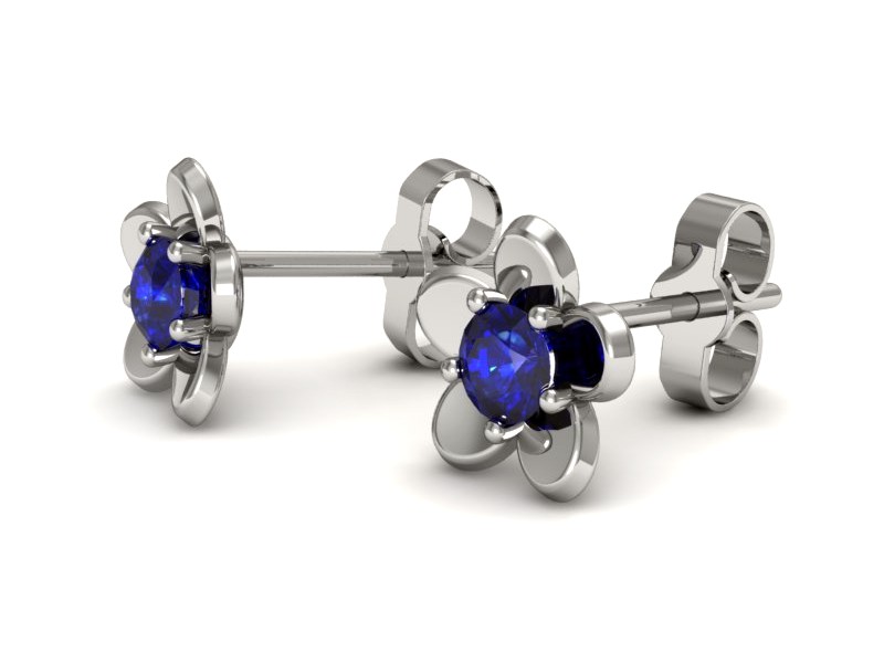 Złote kolczyki z szafirami białe złoto - k16218bszc — zdjęcie 3