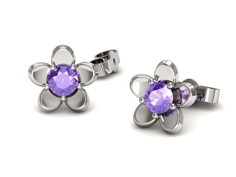 Złote kolczyki z tanzanitem białe złoto - k16218bt — zdjęcie 3