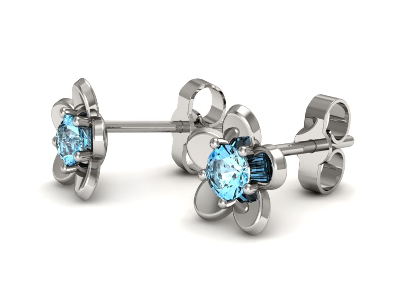 Złote kolczyki z topazami białe złoto - k16218btp — zdjęcie 2