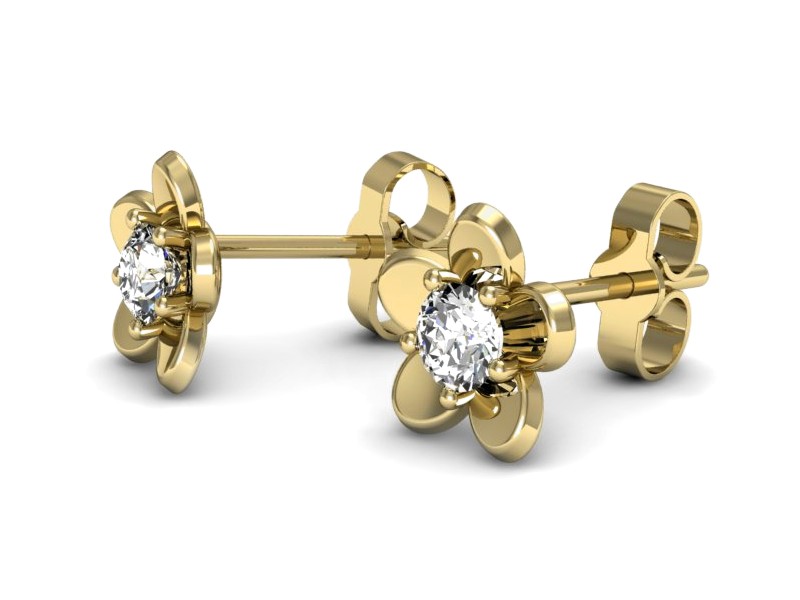Złote kolczyki z brylantami żółte złoto - k16218z — zdjęcie 3
