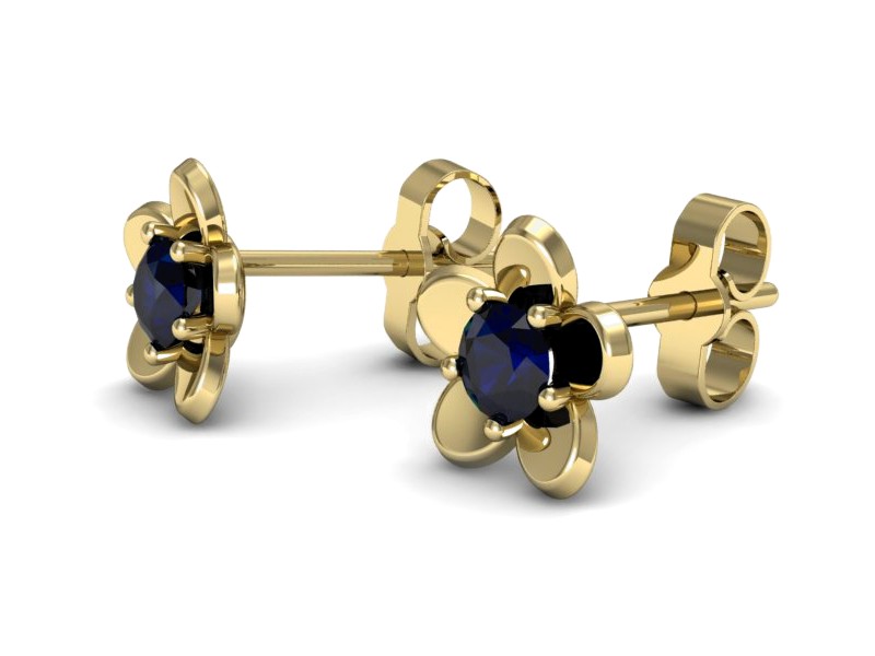 Złote kolczyki z szafirami żółte złoto - k16218zsz — zdjęcie 3