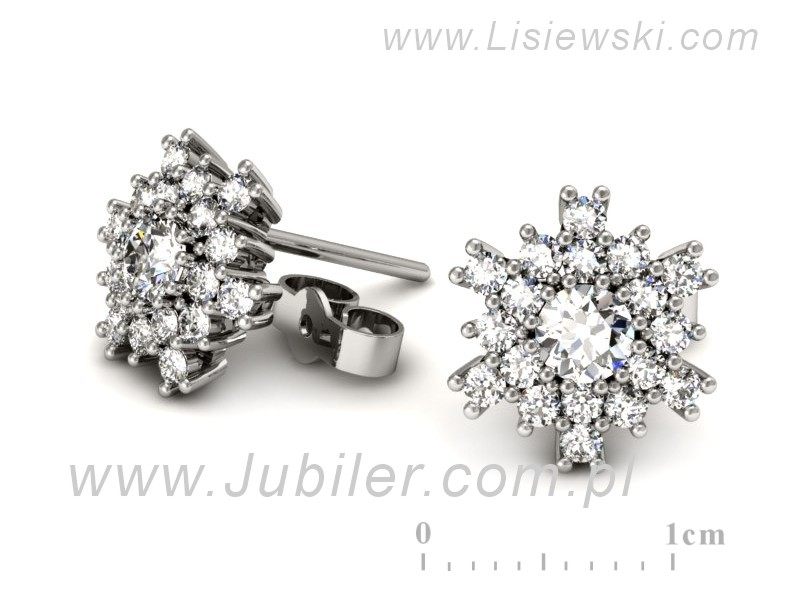 Złote kolczyki z brylantami białe złoto - k16227b — zdjęcie 2