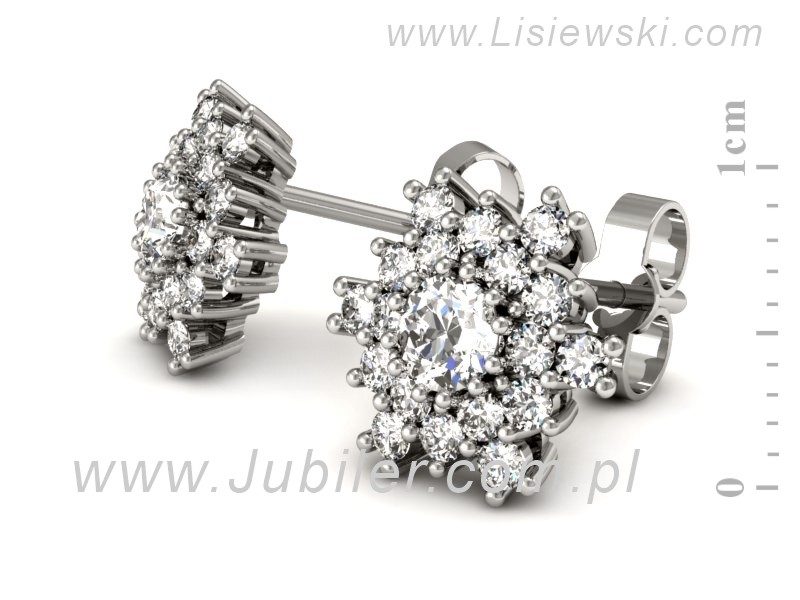Złote kolczyki z brylantami białe złoto - k16227b — zdjęcie 3