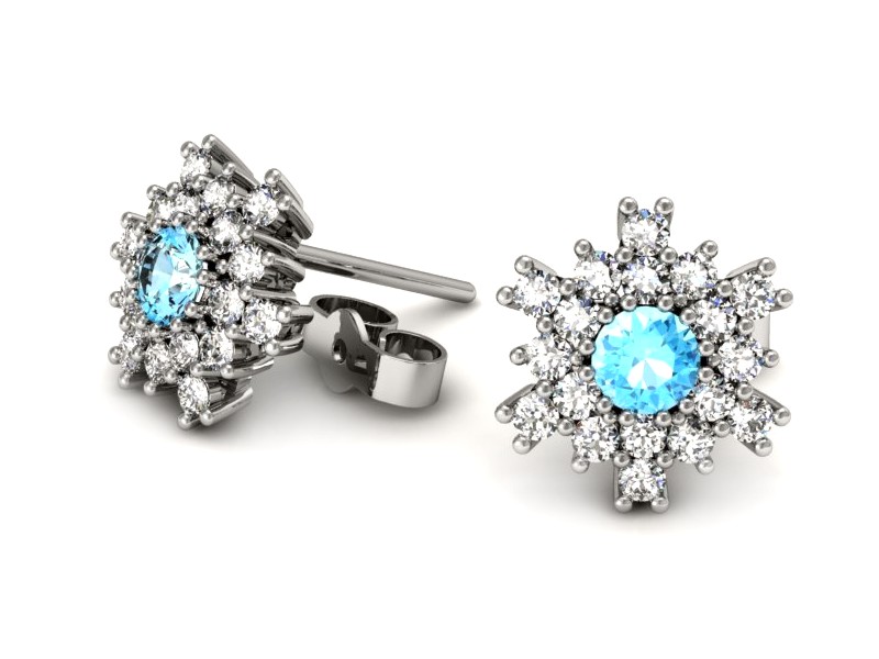Złote kolczyki z topazami białe złoto - k16227ba — zdjęcie 2
