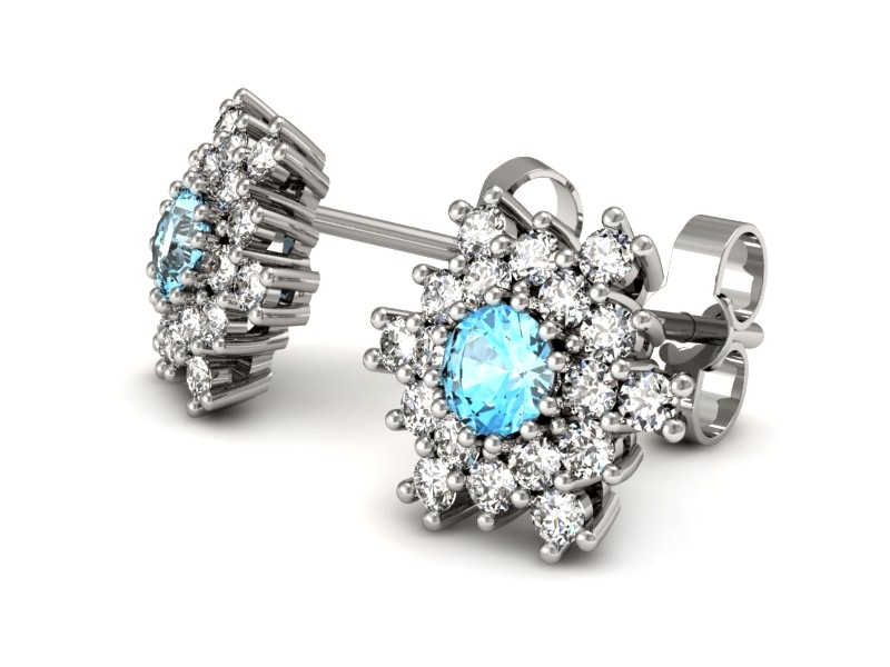 Złote kolczyki z topazami białe złoto - k16227ba — zdjęcie 3