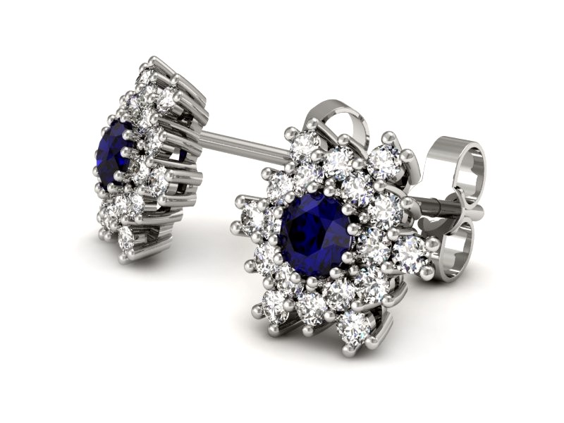 Złote kolczyki ze spinelami i brylantami - k16227bsp — zdjęcie 3