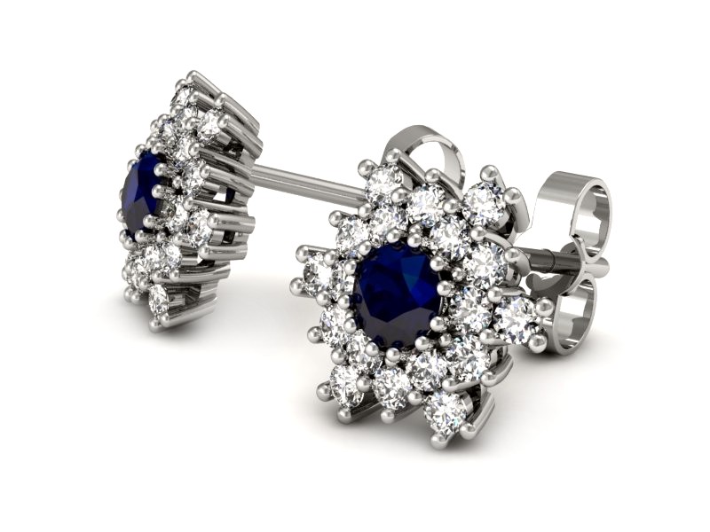 Kolczyki z szafirami i brylantami białe złoto - k16227bsz — zdjęcie 3