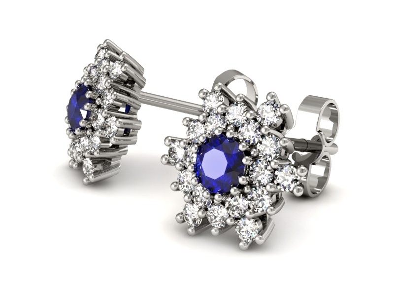 Kolczyki z szafirami i brylantami - k16227bszc — zdjęcie 3