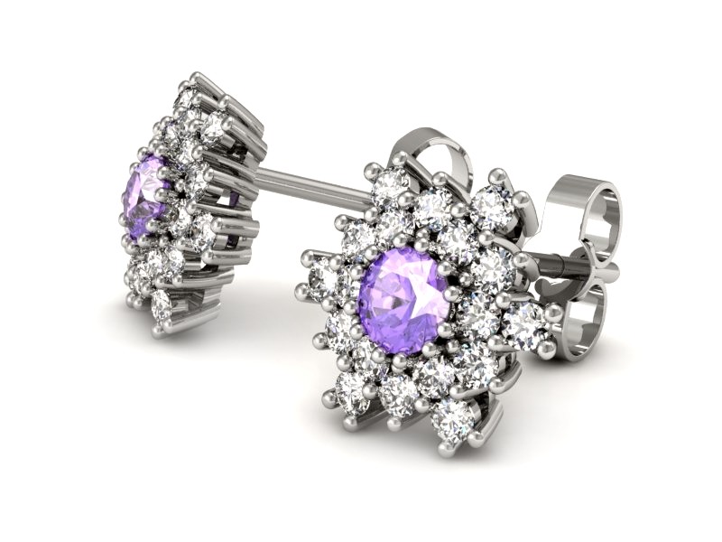 Kolczyki z tanzanitami i brylantami - k16227bt — zdjęcie 3