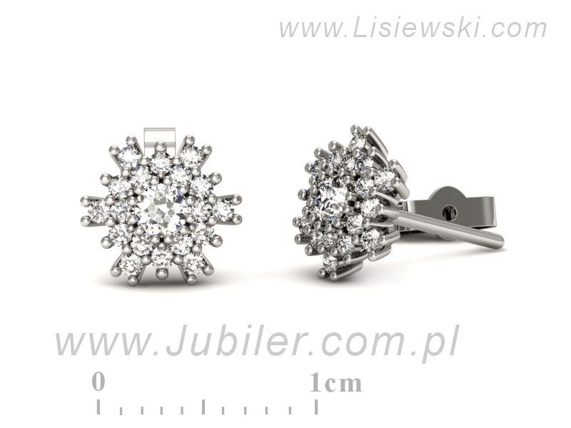 Złote kolczyki z brylantami białe złoto - k16228b — zdjęcie 3