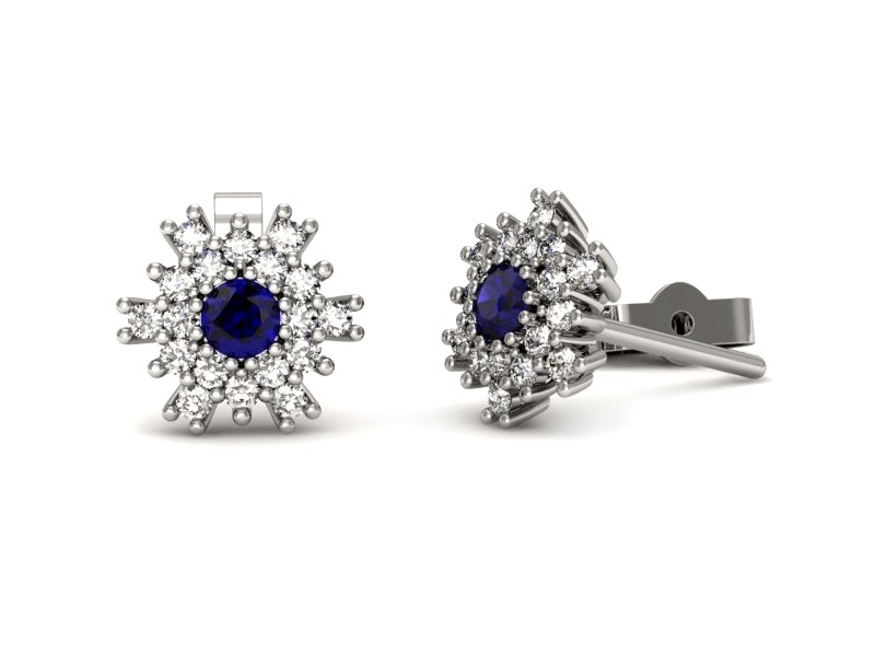 Kolczyki ze spinelami i brylantami białe złoto - k16228bsp — zdjęcie 3