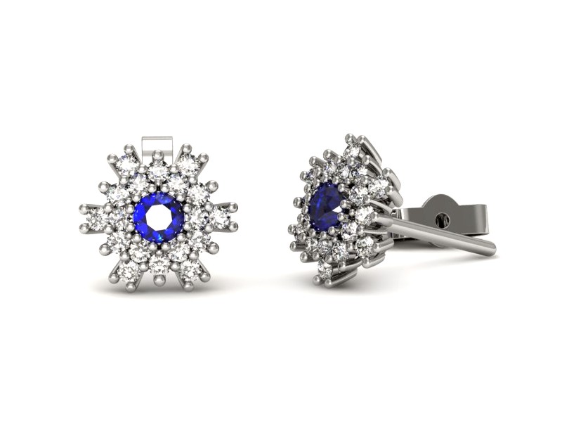 Kolczyki z szafirami i brylantami - k16228bszc — zdjęcie 3