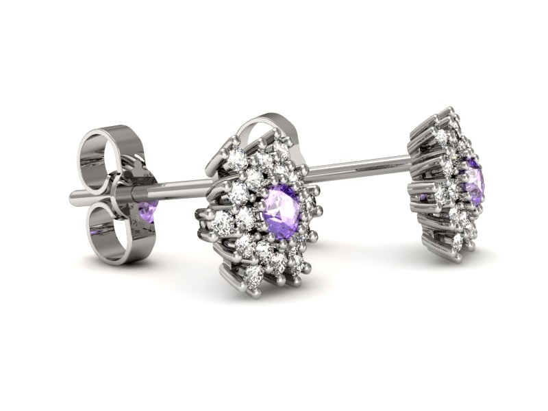 Kolczyki z tanzanitami i brylantami - k16228bt — zdjęcie 2