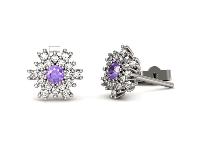 Kolczyki z tanzanitami i brylantami - k16228bt — zdjęcie 3