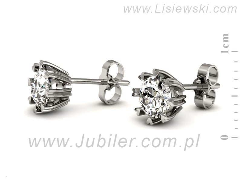 Złote kolczyki z brylantami białe złoto - k16307b — zdjęcie 3