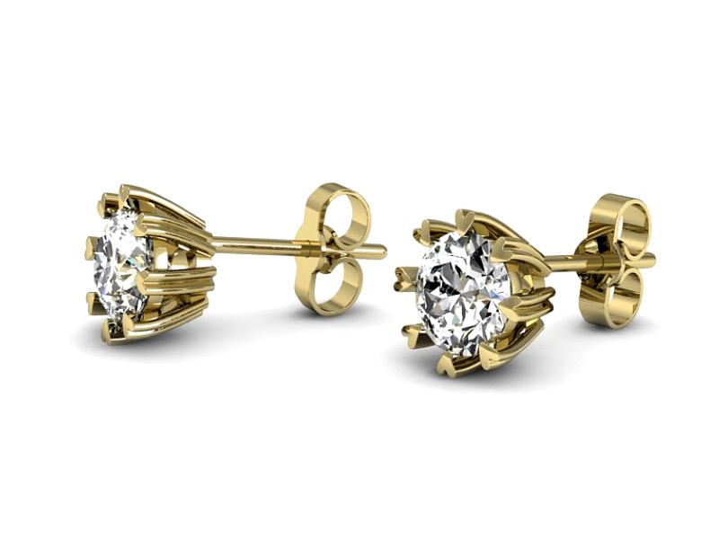 Złote kolczyki z brylantami żółte złoto - k16307z — zdjęcie 3