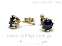 Złote Kolczyki z szafirami żółte złoto próba 585 - k16307zsz- 2