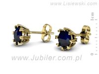 Złote Kolczyki z szafirami żółte złoto próba 585 - k16307zsz- 3
