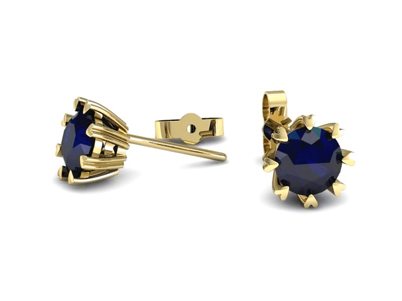 Złote kolczyki z szafirami żółte złoto - k16307zsz — zdjęcie 2