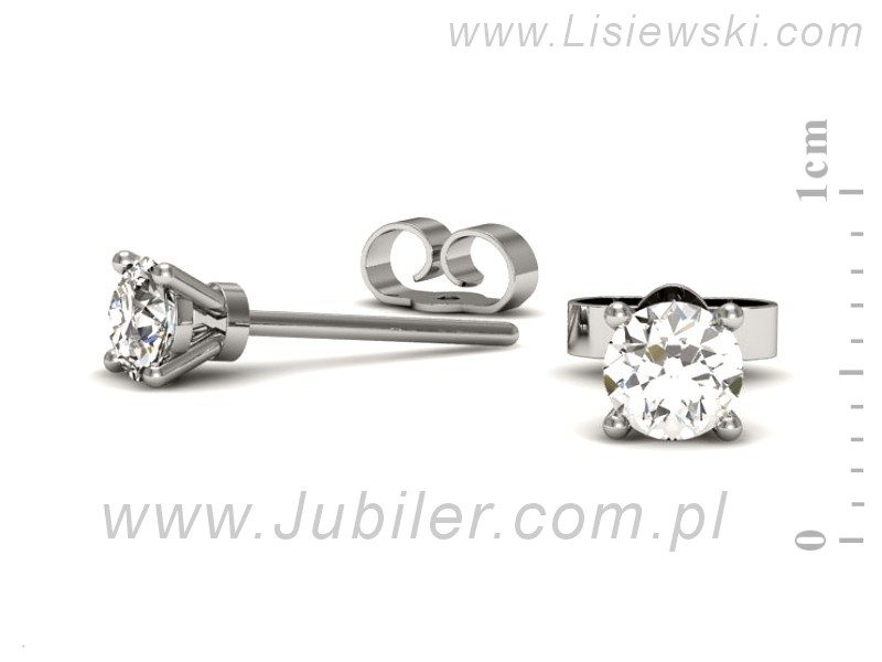 Złote kolczyki z brylantami białe złoto - k16312b — zdjęcie 3