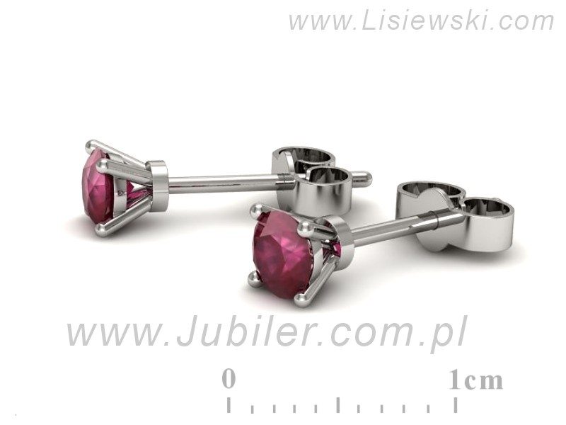 Złote kolczyki z rubinami białe złoto - k16312br — zdjęcie 2