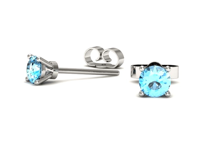 Złote kolczyki z topazami białe złoto - k16312btp — zdjęcie 3