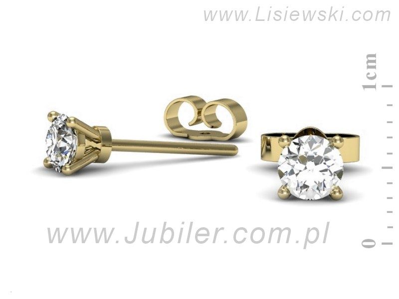 Złote kolczyki z brylantami żółte złoto - k16312z — zdjęcie 3