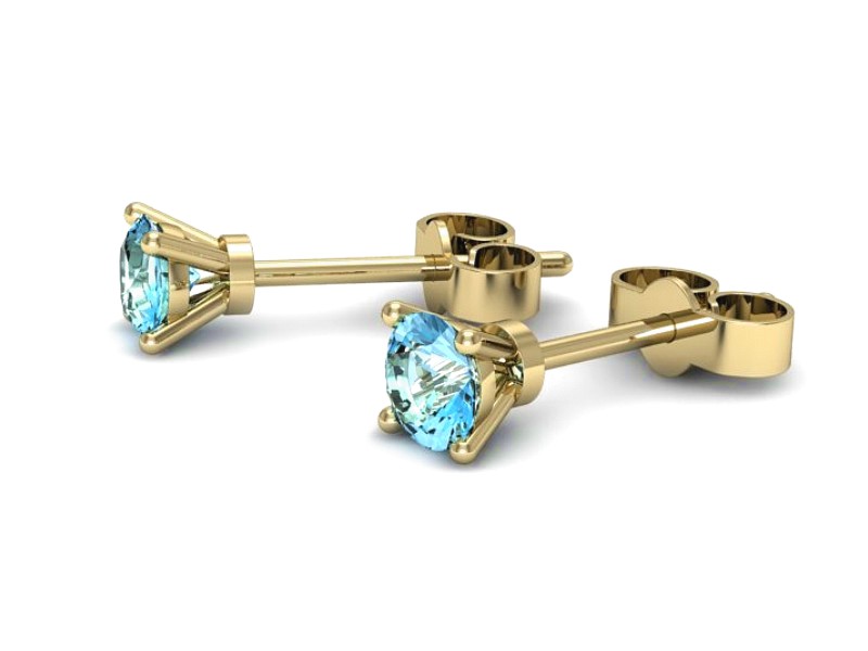 Złote kolczyki żółte złoto z topazami - k16312ztp — zdjęcie 2