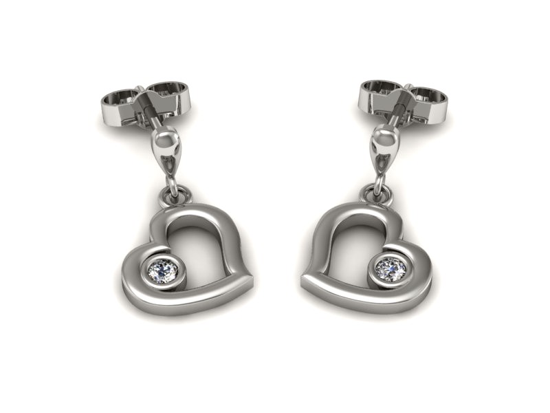 Złote kolczyki z brylantami białe złoto - k16314b — zdjęcie 2