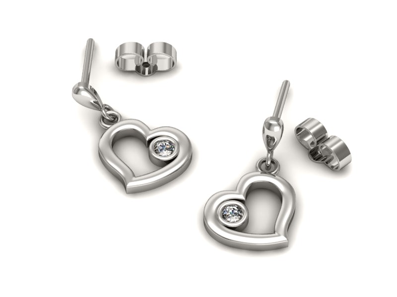 Złote kolczyki z brylantami białe złoto - k16314b — zdjęcie 3