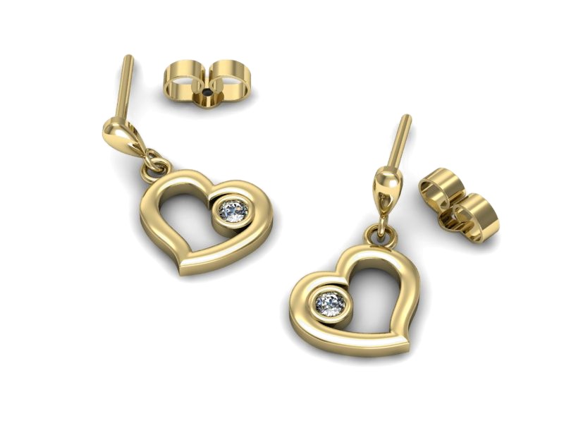 Złote kolczyki z brylantami żółte złoto - k16314z — zdjęcie 3