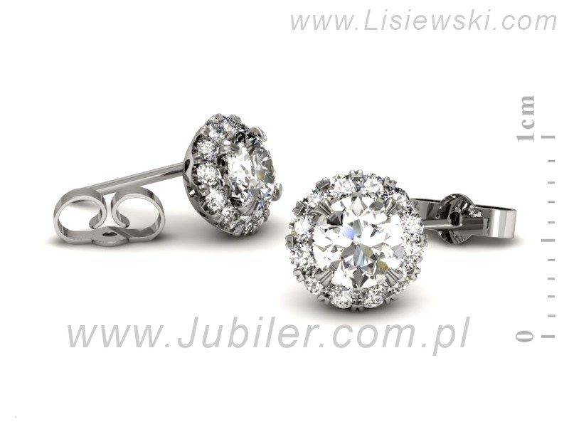 Złote kolczyki z brylantami białe złoto - k16316b — zdjęcie 2