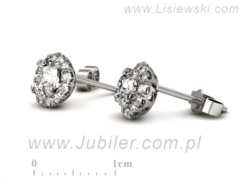 Złote kolczyki z brylantami białe złoto - k16316b — zdjęcie 3